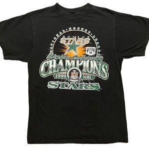 Vintage Dallas Stars 1999 Black Tee Shirt sz M NHL Western Conference Champions